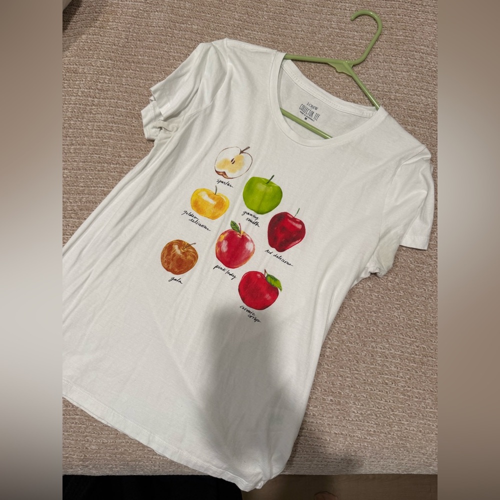 J. Crew Short Sleeve Tees with Apple Illustrations